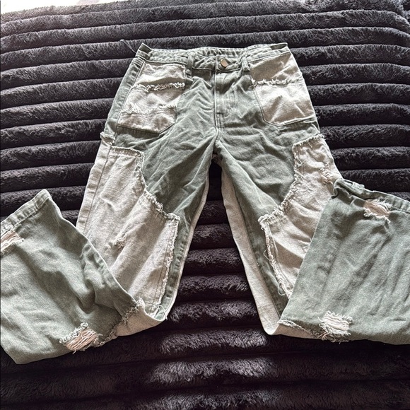 EGO Olive Green Jeans - Picture 1 of 4
